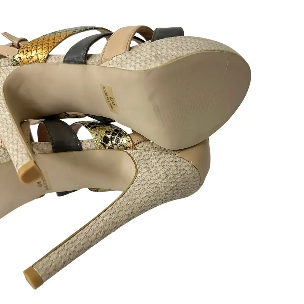 Penny Loves Kenny Womens 8.5M Stiletto heels‎ Sandals Black Tan Ankle Strappy - Picture 13 of 13